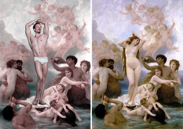 Grife gay Antrato faz campanha com lindos homens sarados imitando poses de pinturas clássicas