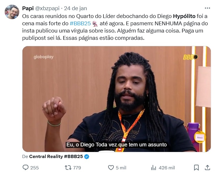 Diego Hypolito no BBB25