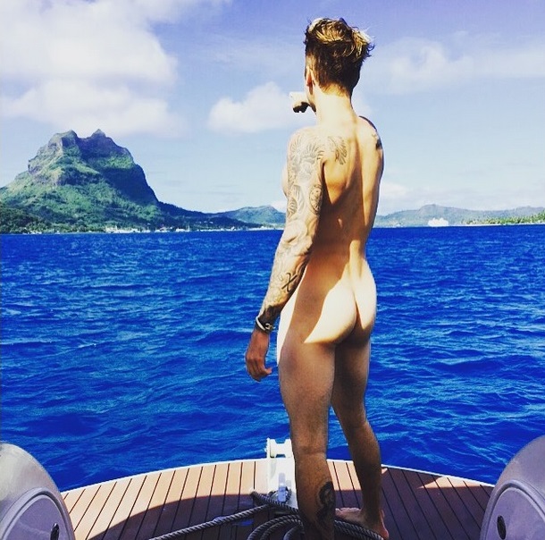 Justin Bieber pelado em férias