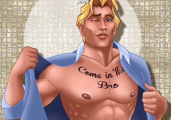 Yann'x transforma personagens e príncipes da Disney em desenhos gays e super sexy